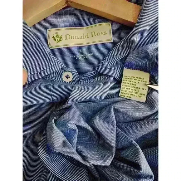 Donald Ross Other - Donald Ross‎ Polo Shirt Mens Size L Blue Geometric Golf Short Sleeve Stretch
